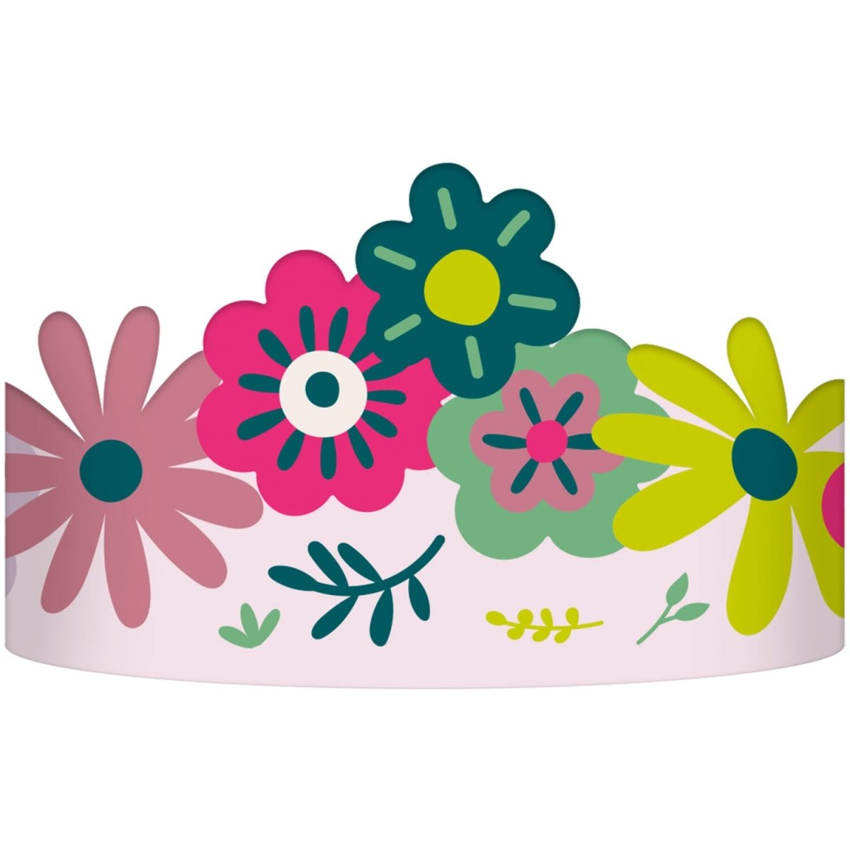 Bloemen Kroon Gekleurd Papier 6st