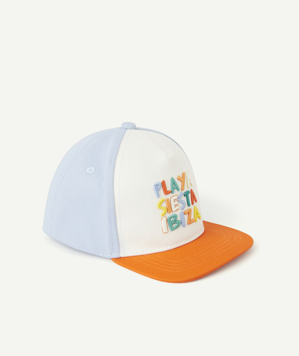 casquette bébé garçon en coton avec message coloré thème plage