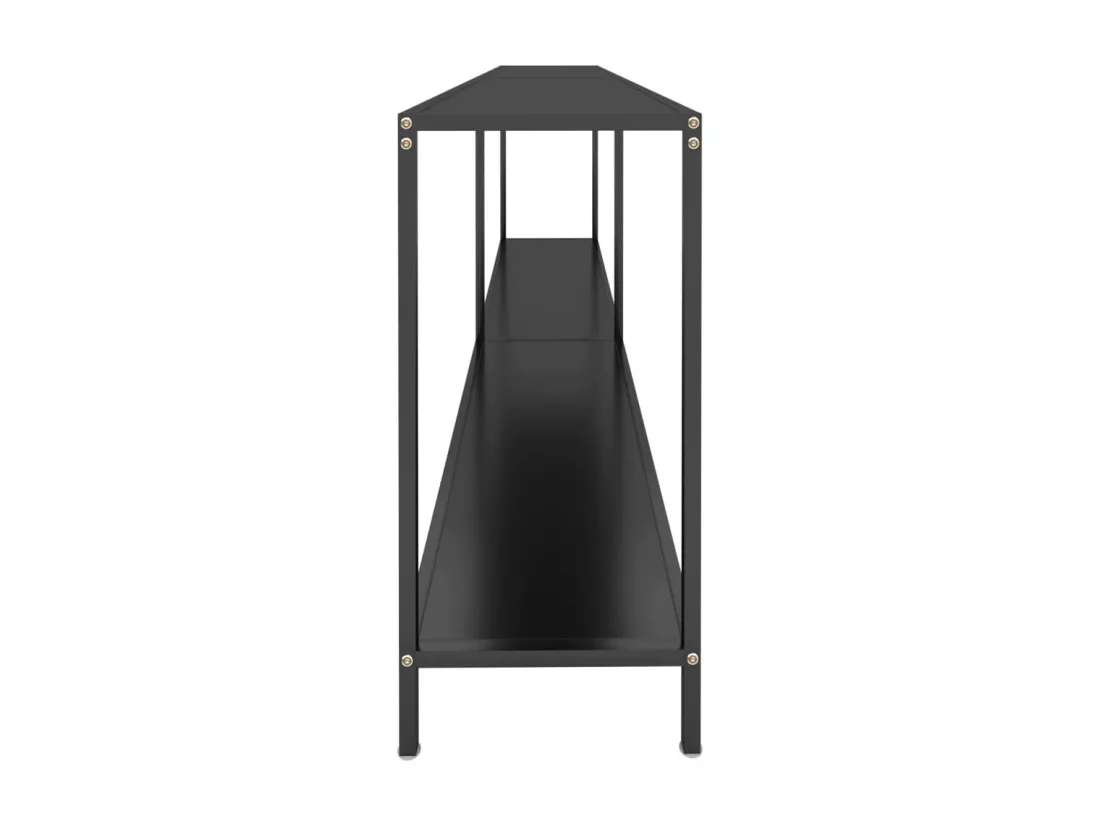 Table console Noir 200x35x75,5 Verre trempé 2