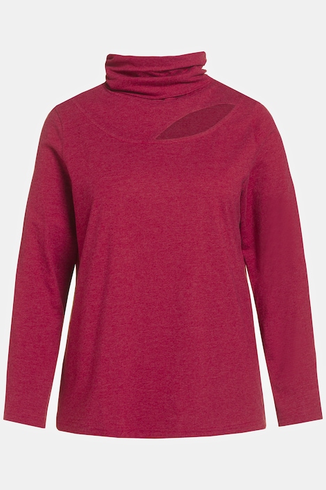 Shirt, Cut-Out, Classic, Stehkragen, Langarm