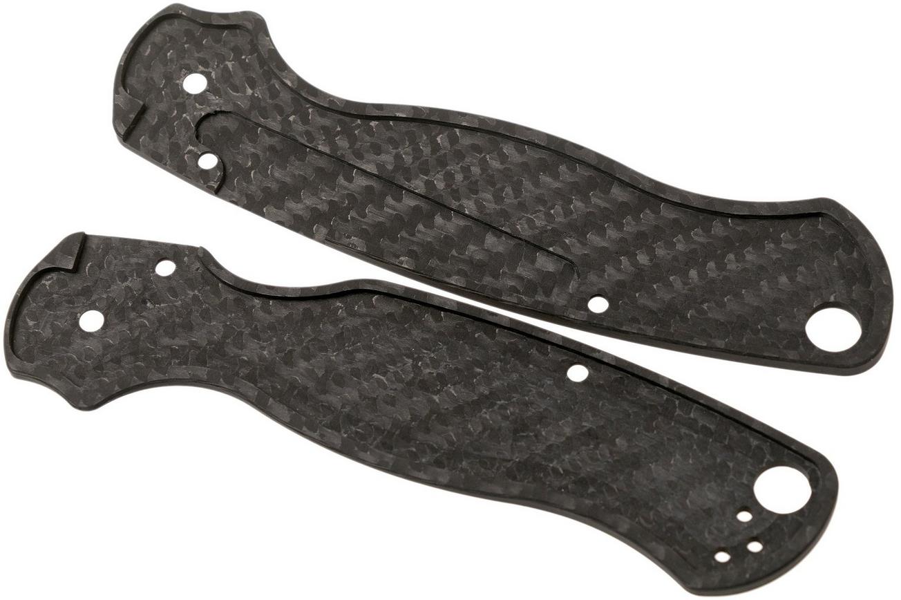 Flytanium Spyderco Paramilitary 2 Lotus Scales, weave carbonfiber