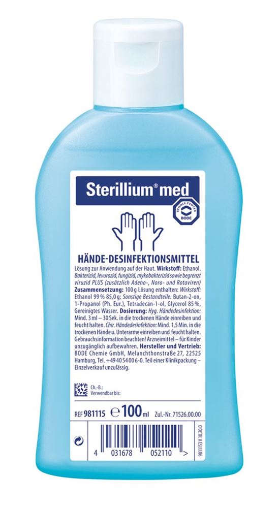 STERILLIUM med Händedesinfektion liq CH 100 ml