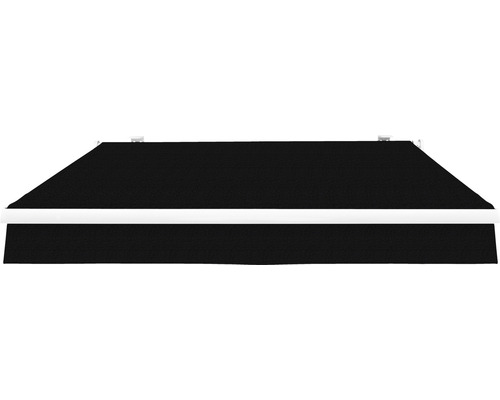 SOLUNA knikarmscherm Proof 2,5x2 Stofdesign 6028 Frame RAL 9010 Zuiver Wit Aandrijving rechts incl. slinger