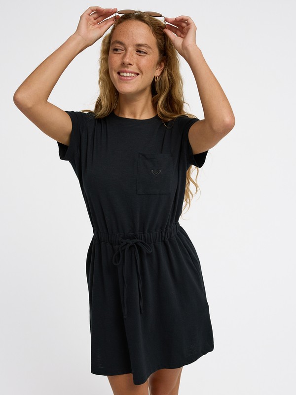 Sunny Expedition Solid Robe T-shirt nouée Noir Femme