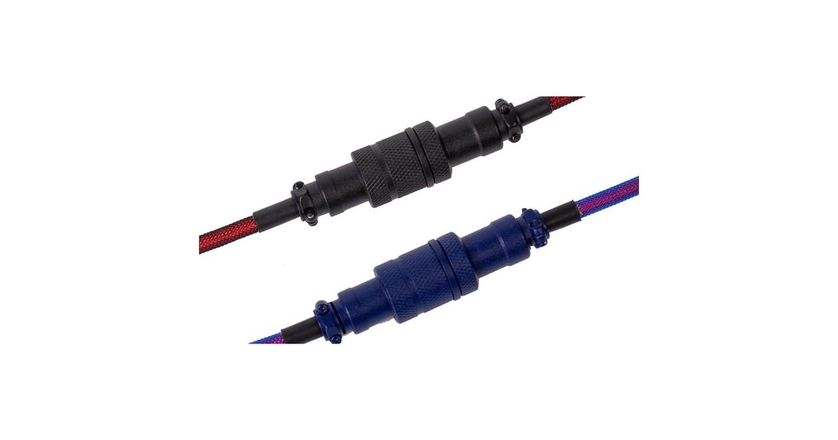 KeychronPremium Coiled Aviator Cable, Angled kabel  (Lila, 1,08 meter)