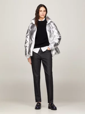 Jaqueta puffer metálica moderna TH