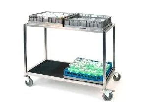 Rullebord 109x58x89 cm 2 hylder med Kant Rustfri stål,stk