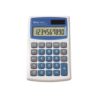 Calculatrice de poche Ibico 082X - 8 chiffres - alimentation batterie et solaire