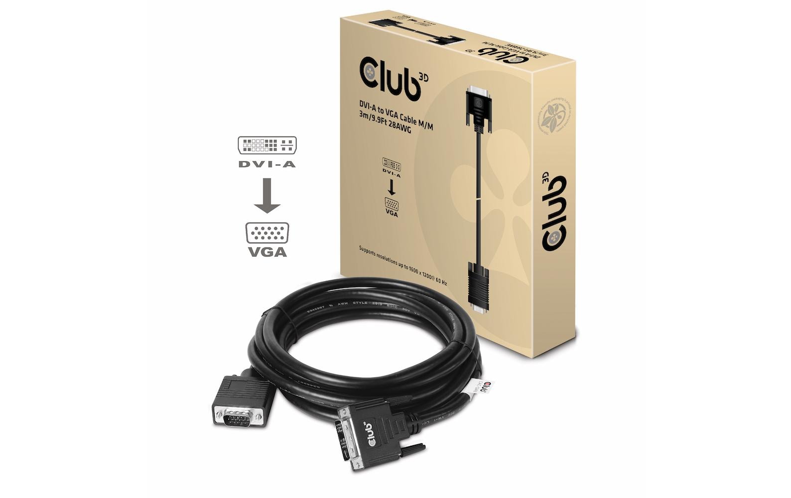 DVI-A to VGA Kabel M/M 3m DVI-D - VGA, 3 mDVI-A to VGA Kabel M/M 3m