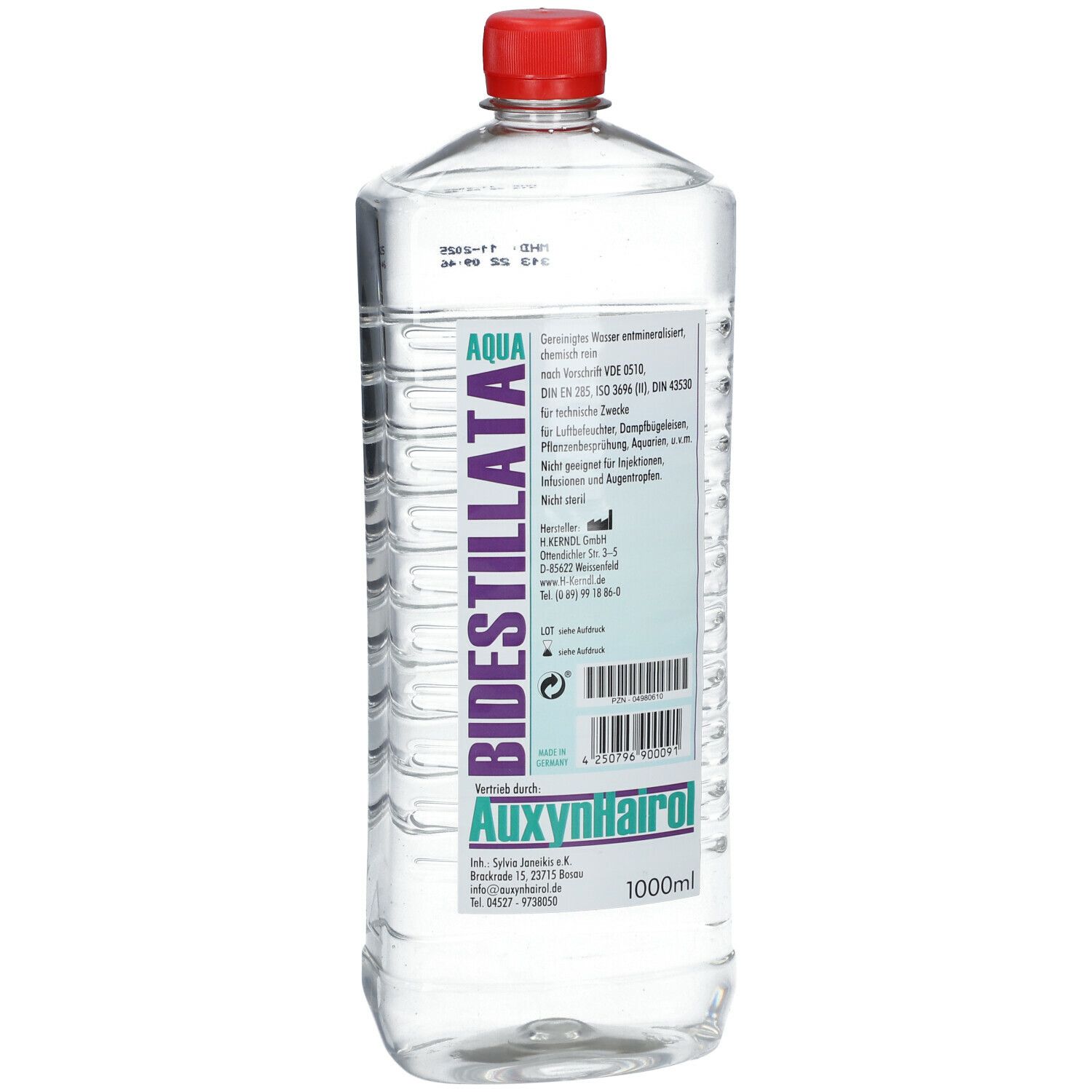 Destiliertes Wasser Aqua bidestilata
