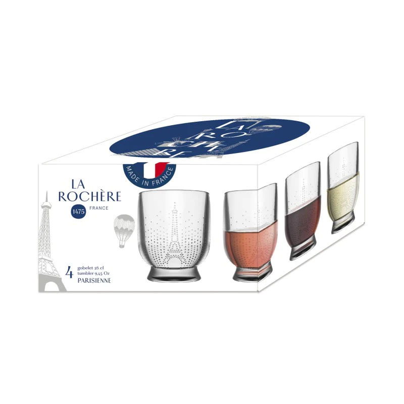 Lot de 4 verres, PARISIENNE La Rochère