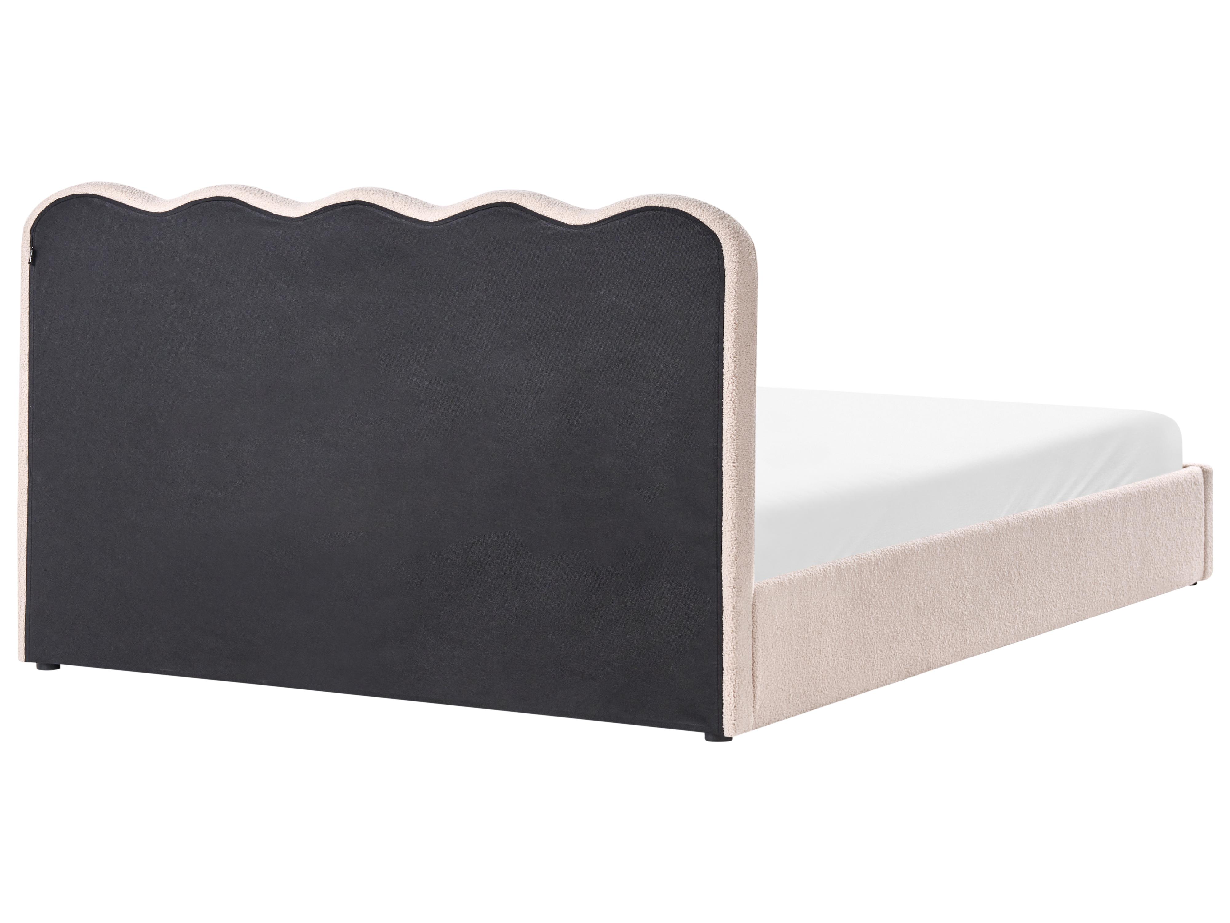 Bed met opbergruimte Bouclé NANTERRE 180 x 200 cm Beige