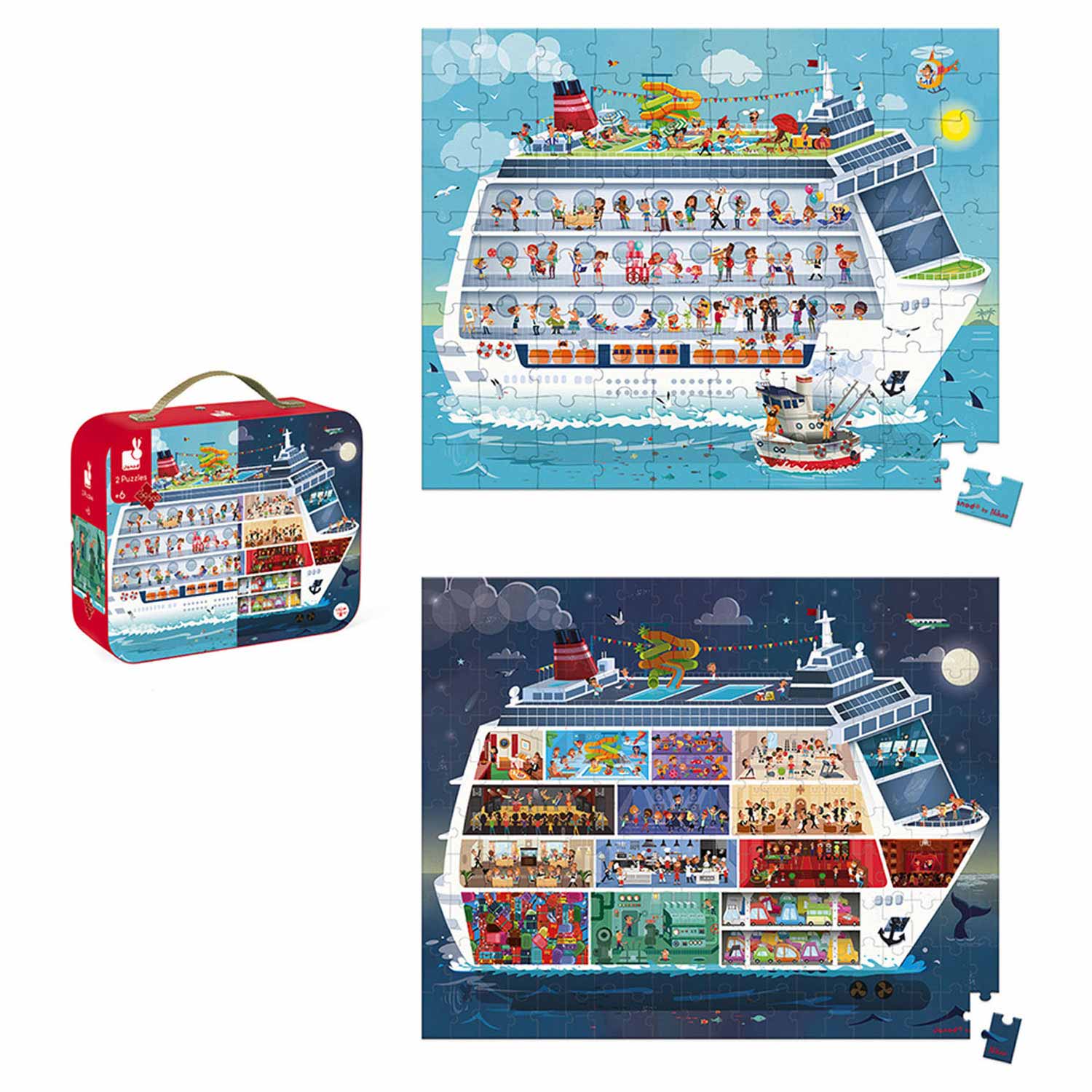 Janod Puzzel - Cruiseschip 2in1, 100st.