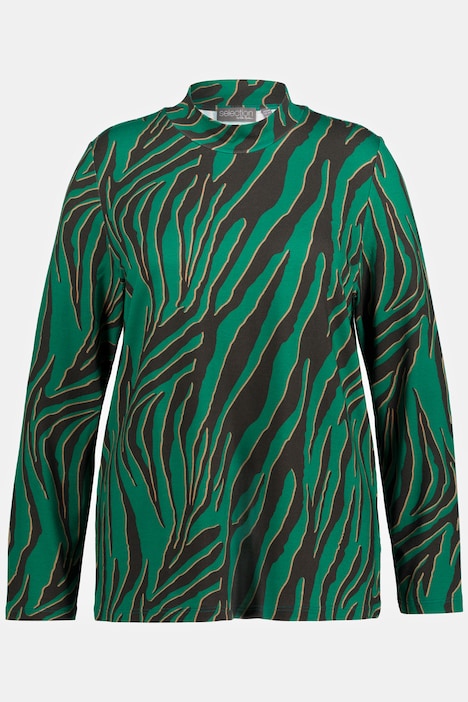 Shirt, Zebra-Design, Classic, Stehkragen, Langarm
