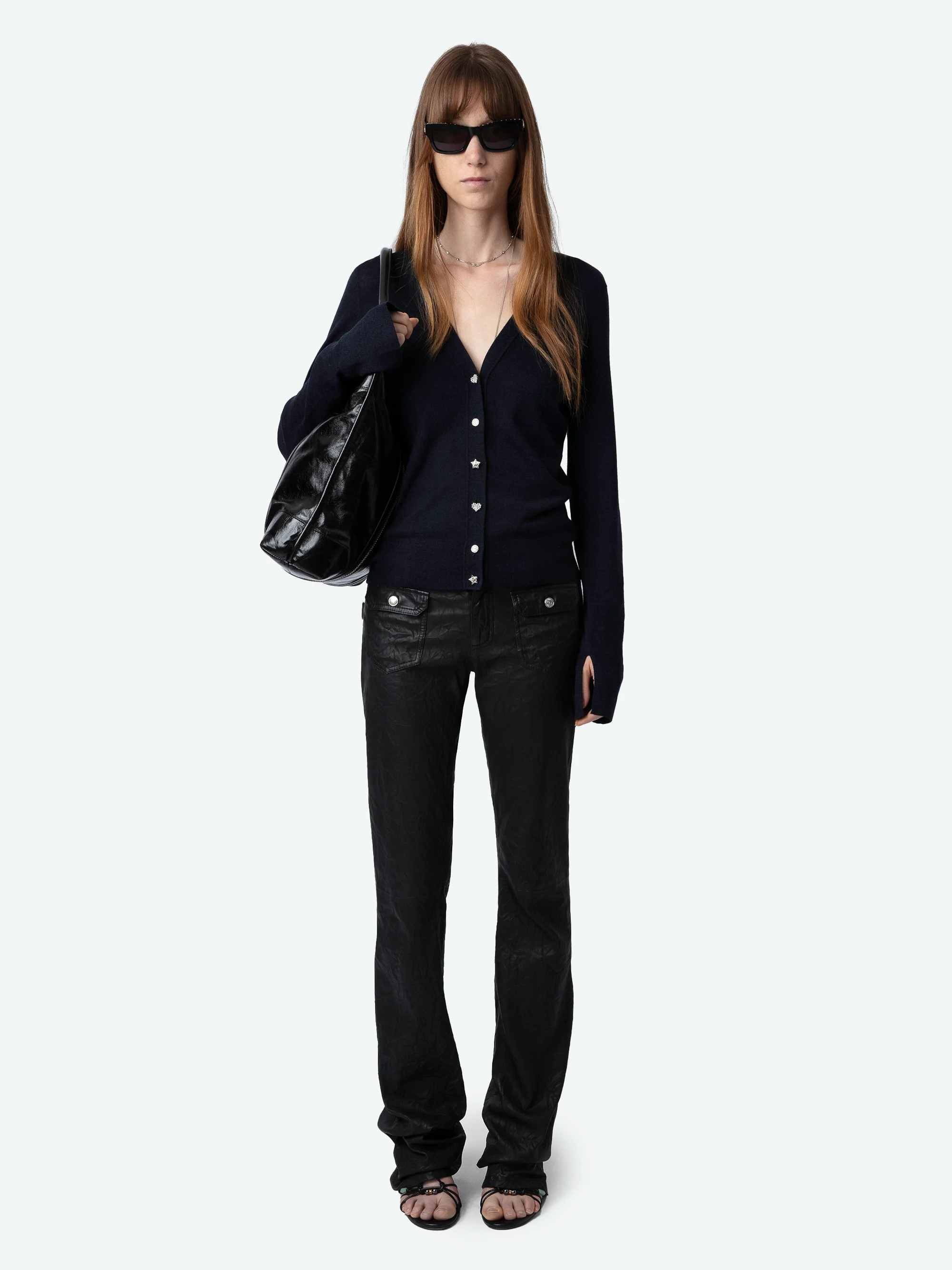 JEMMA - Cardigan en laine mérinos | Bleu