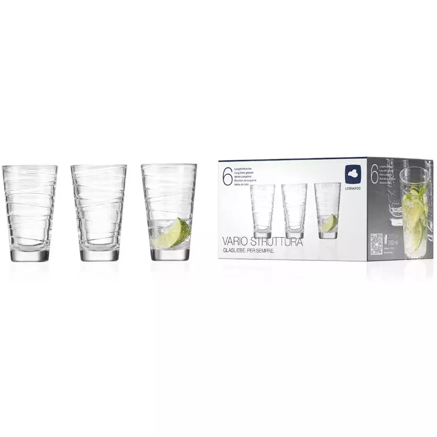 Leonardo Trinkgläser Vario Struttura 280 ml 6er Set transparent