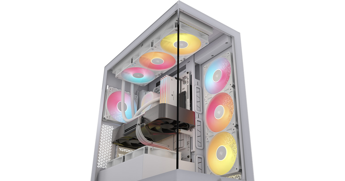Corsair3500X RS-R ARGB midi tower behuizing  (Wit | 2x USB-A | 1x USB-C | RGB | Tempered Glass)