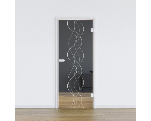 Pertura glazen deur Glera Curl 01 834 x 2097 x 8 mm Rechts voor Studio Office fitting
