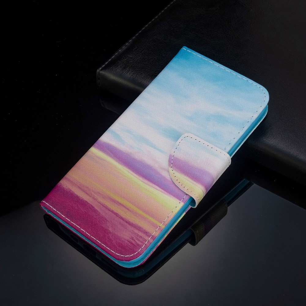 iPhone SE (2022/2020) / 8 / 7 / 6S Leder Tasche - Sonnenuntergang