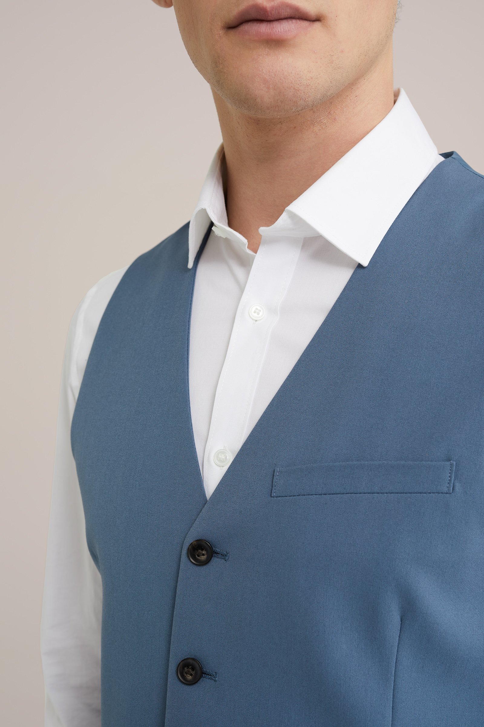 slim fit gilet met stretch Fundamentals Marineblauw