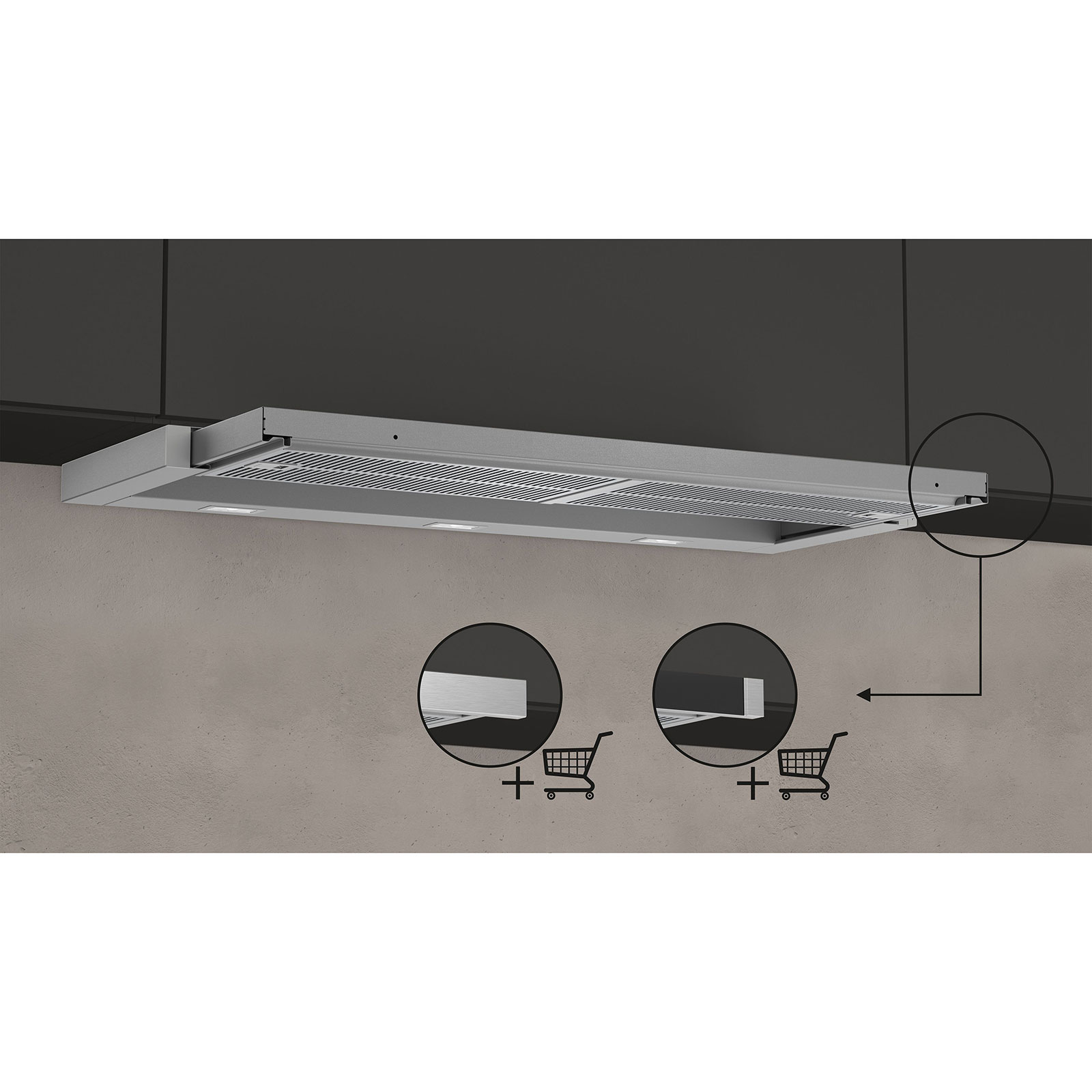 NEFF Flachschirmhaube D49ED52X1 - silbermetallic - 90 cm - A