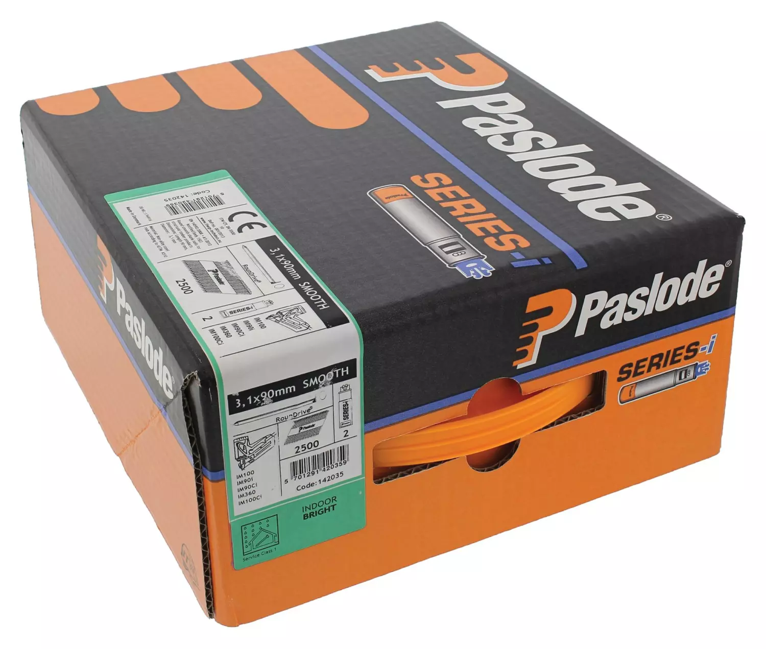 Paslode 142035 Papiergebonden Stripnagels incl. gas IM90 - 3,1x90mm - Glad Blank Rd (2500st)