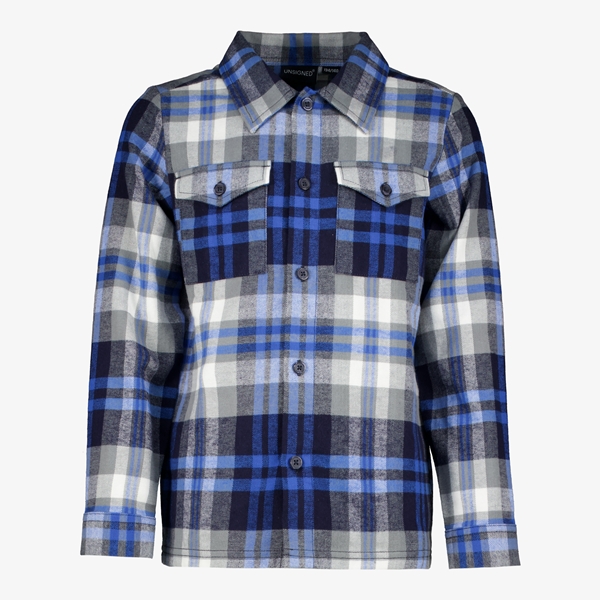 Unsigned jongens overhemd grijs/blauw