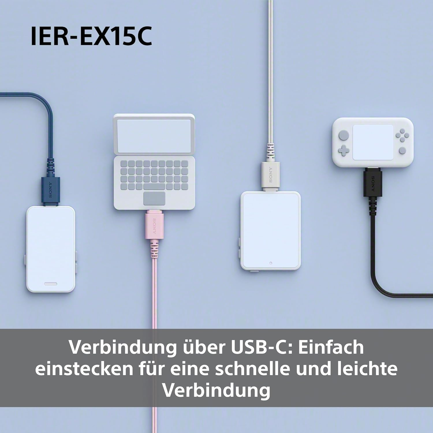 IER-EX15C In-Ear Kopfhörer mit USB-C-Anschluss und Mikrofon (IEREX15CP.CE7) - Pink