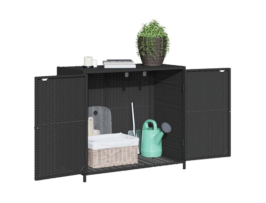 VIDAXL - Armoire de jardin Armoire de rangement de jardin noir 83x45x76 cm résine tress...