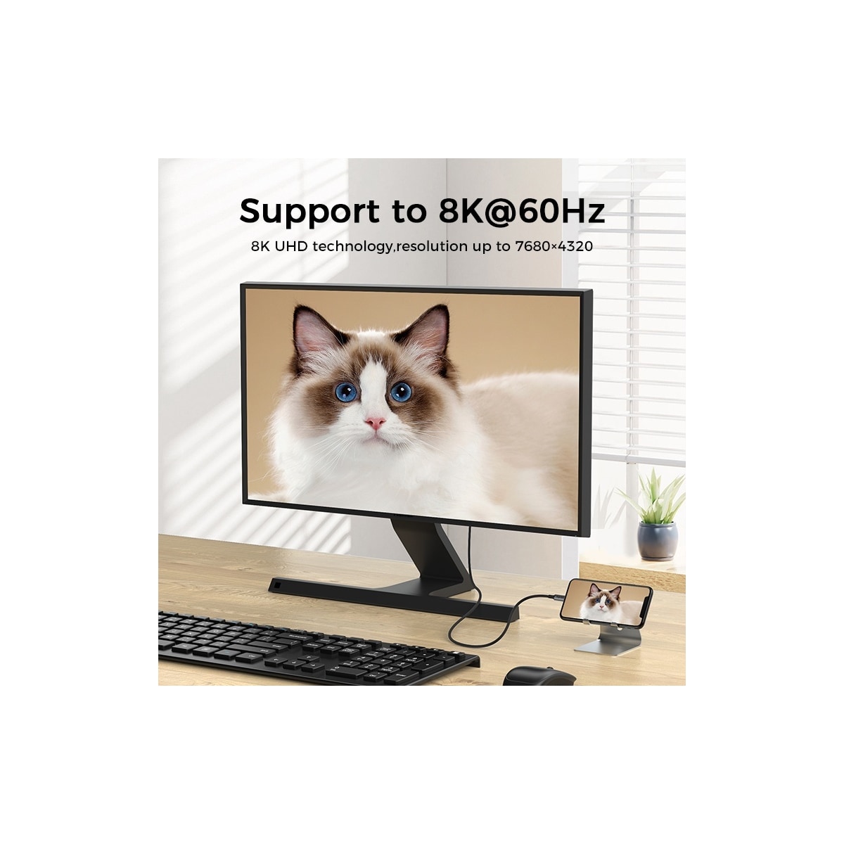 NÖRDIC 2m USB4 USB-C til C nylonflettet kabel PD3.1 240W 40G 8K60Hz 4K144Hz grå
