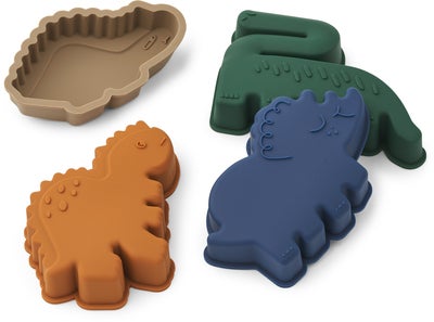 LIEWOOD Gill Dino Sandformer 4-Pakk, Dinosaurs/Mist