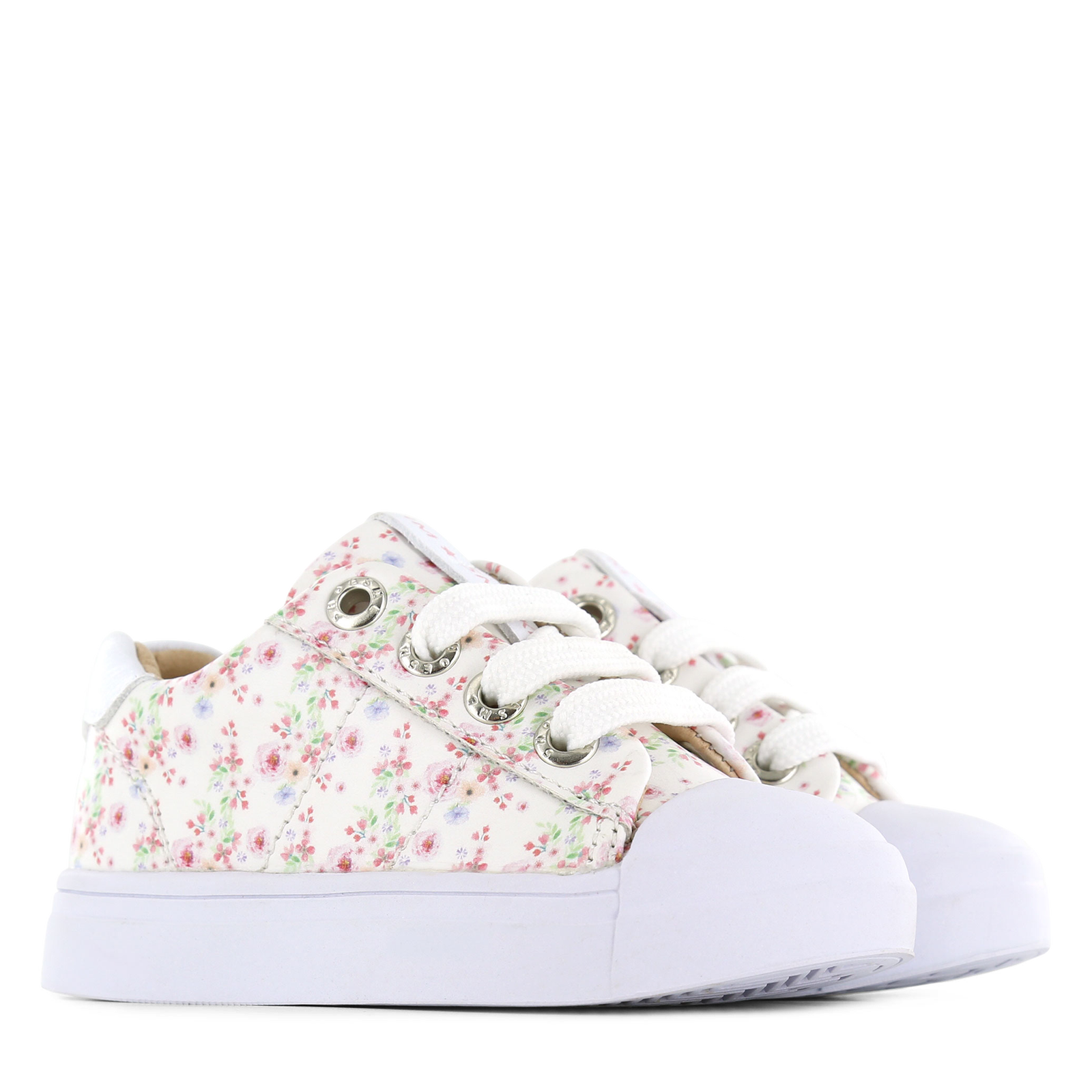 Shoesme witte sneaker met bloemenprint Leer, Microleer | Meisjes schoenen