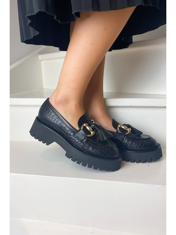Mocassins E007E1 Cocco Nero - Semerdjian