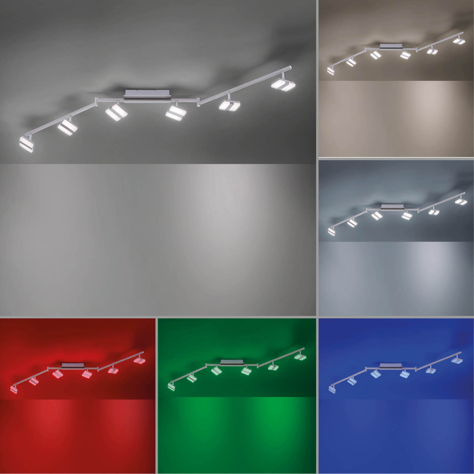 LED-Deckenleuchte - stahlfarben - Farbwechsel - SmartHome