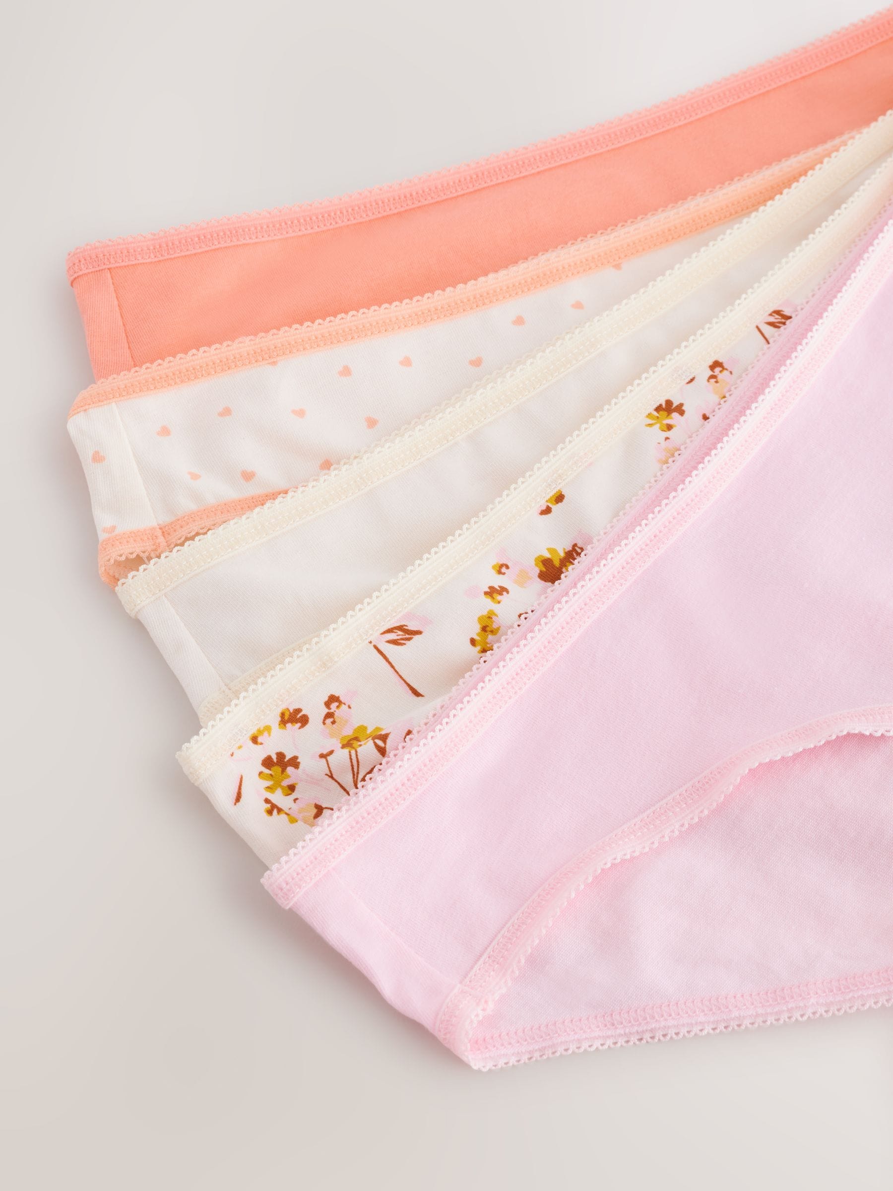 Bloemenprint - Set van 5 slips met hoog katoengehalte
