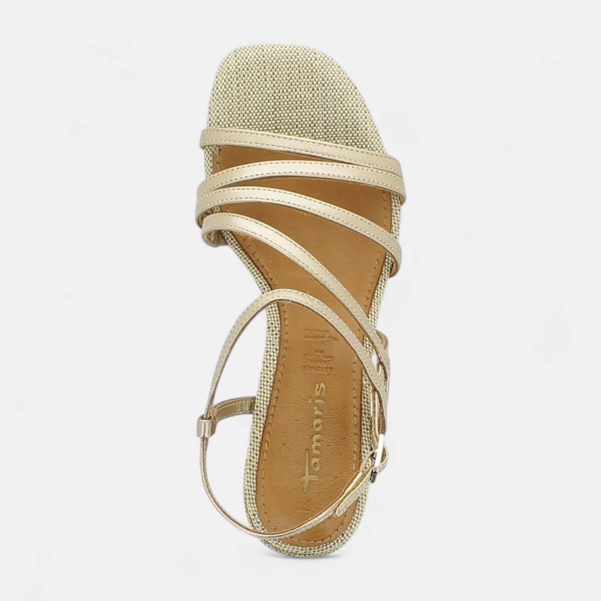 Nu-pieds à talon Femme en cuir bronze