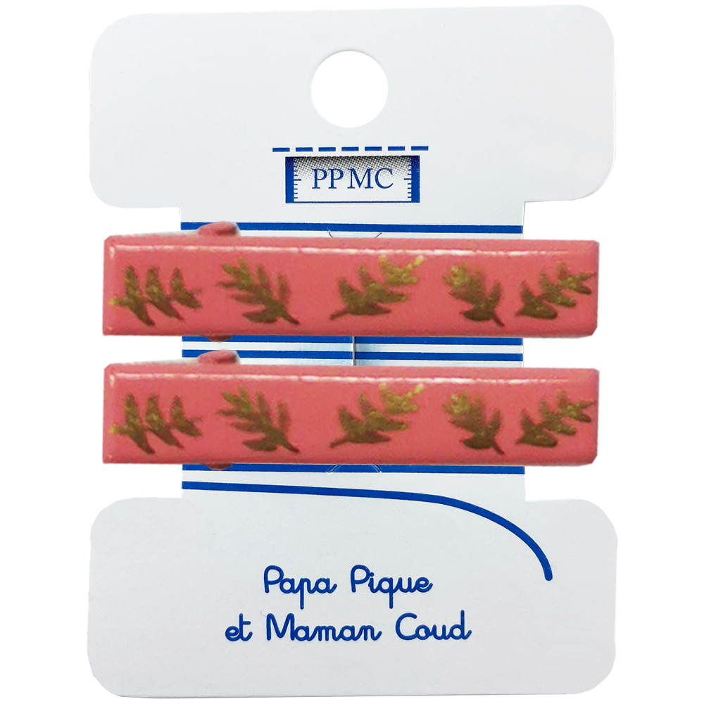 Barrette Croco Moyenne Feuillage Or Rose Cr061