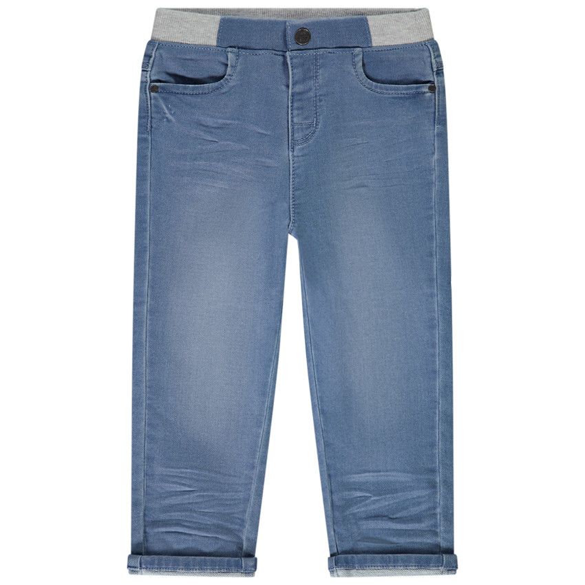 Jean droit à taille élastiquée pour bébé garçon - Bleu