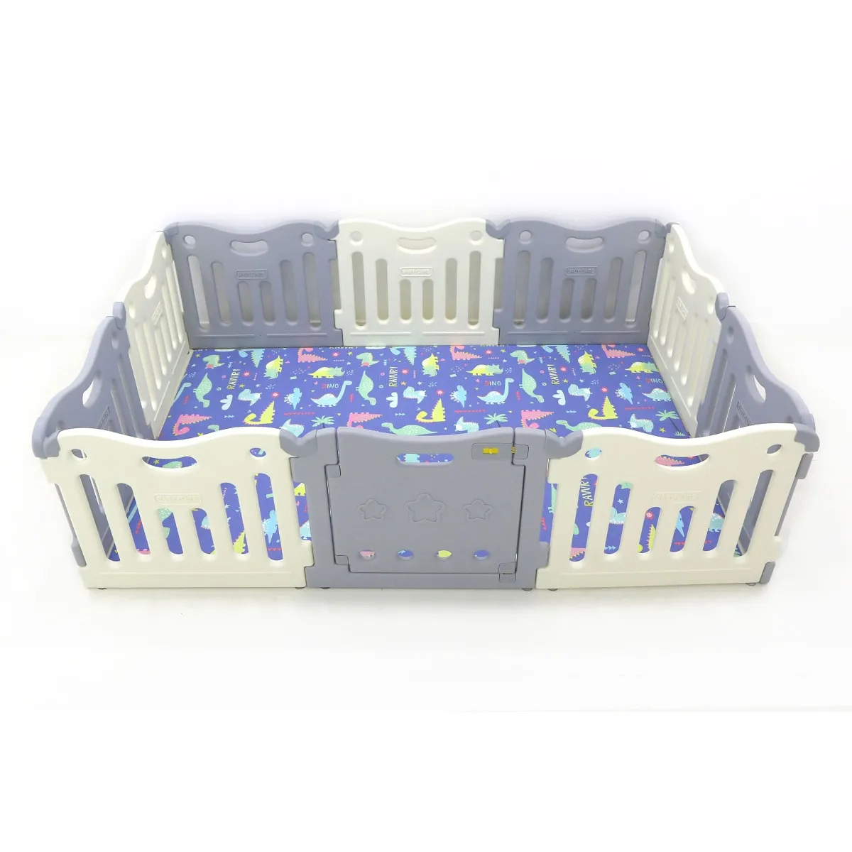 Baby Care Clôture de Jeux - Blanc  Gris