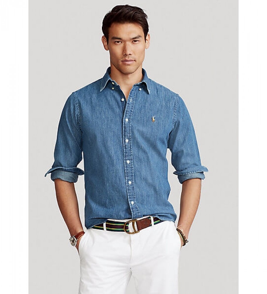 Ralph Lauren Camisa vaquera Custom Fit azul