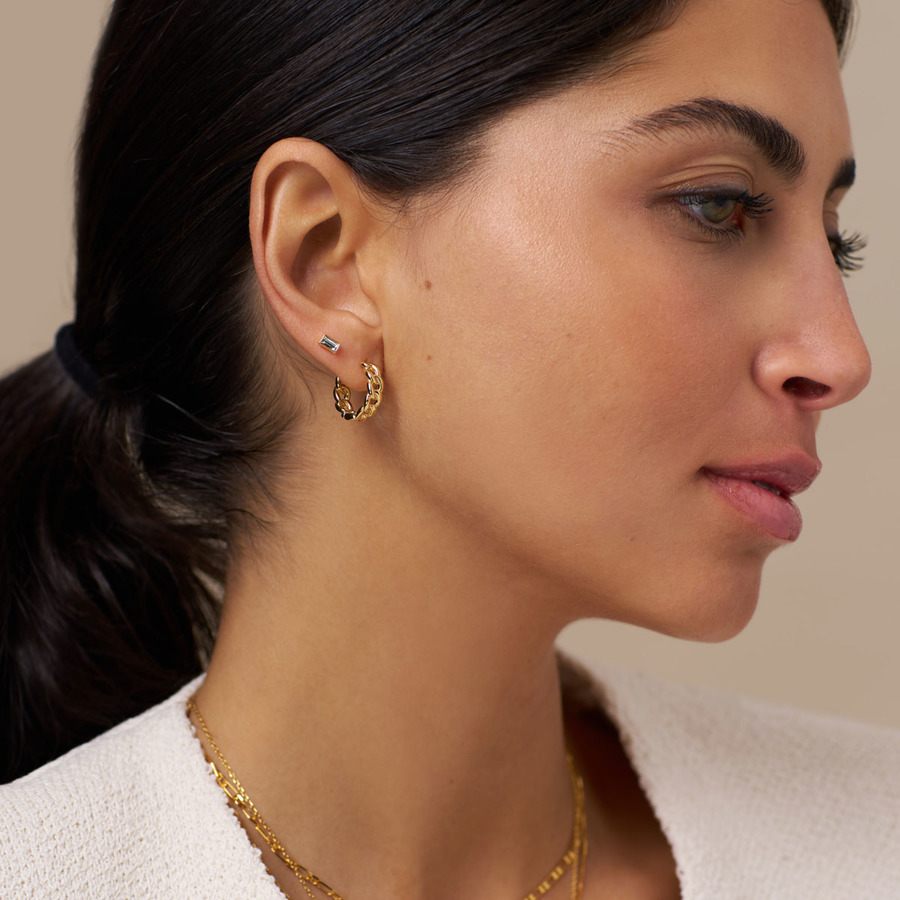 Orelia Jewellery Chain Huggie Hoops Midsize
