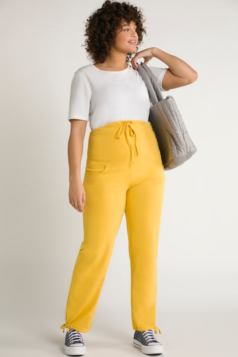 Bellieva-Sweatpants, extrabreiter Bund, Biobaumwolle