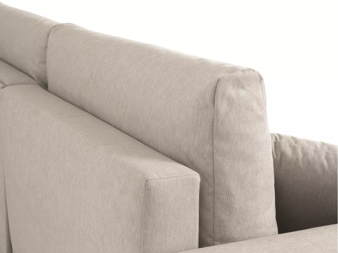 Canapé d'angle convertible et réversible en tissu beige ILANOR