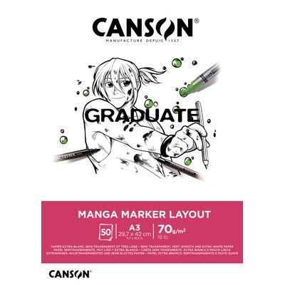 Canson Graduate Manga Marker Layout - Bloc dessin - 50 feuilles - A3 - 70 gr