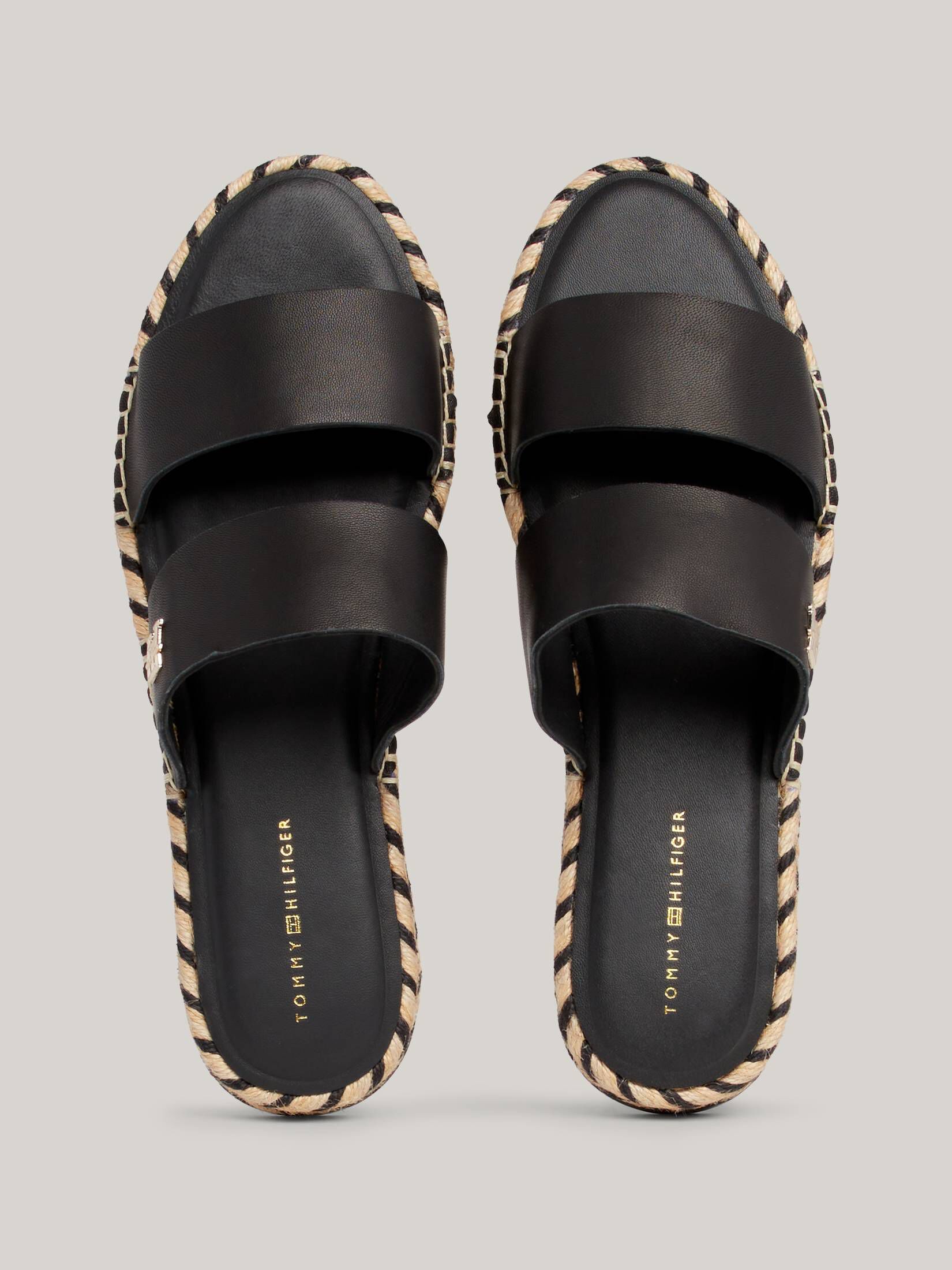 Tommy Hilfiger| Damen Pantoletten TH LEATHER FLAT ESPADRILLE