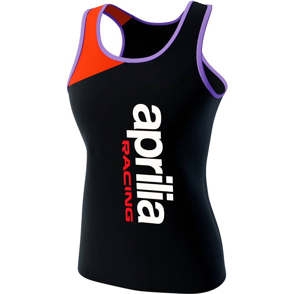 Ixon - Débardeur femme Aprilia 23 Noir / Rouge fluo
