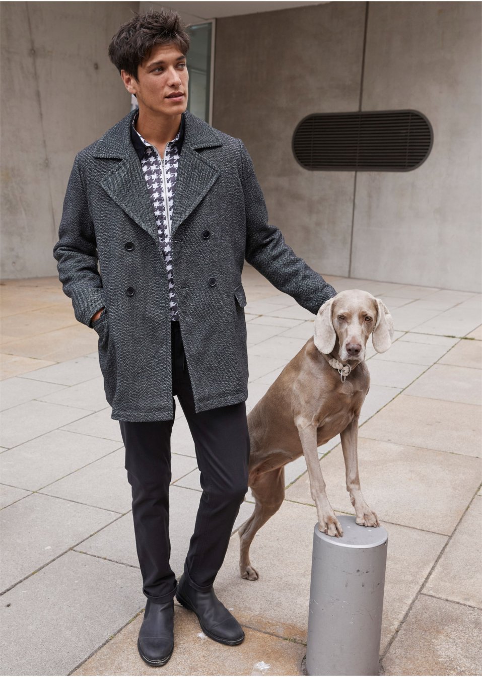 Veste caban en imitation laine