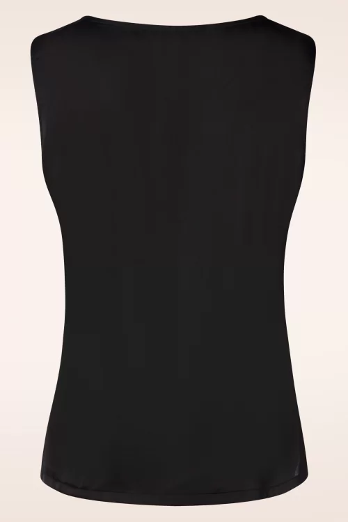Banned Retro Drape Evening top in zwart