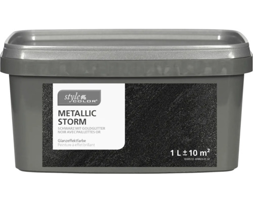 StyleColor METALLIC STORM Glanseffectverf Zwart met Gouden Glitter 1 l