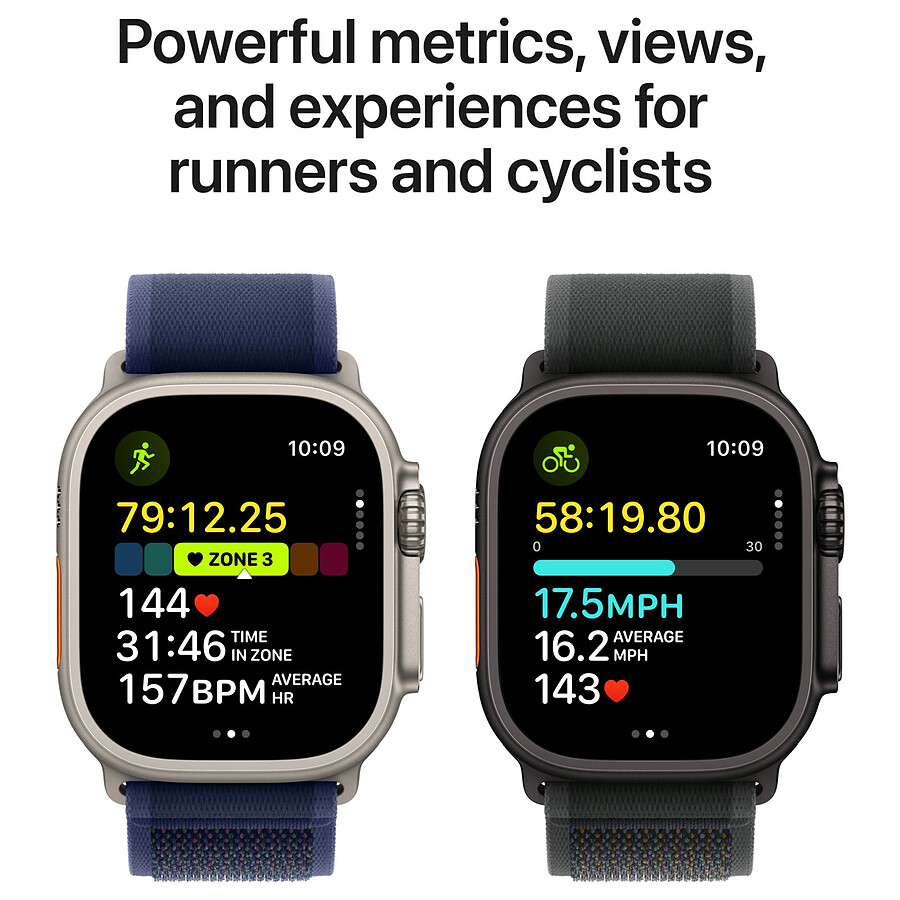 Apple Watch Ultra 2 GPS + Cellular 49 mm - Titane Noir - Bracelet Trail Noir M/L